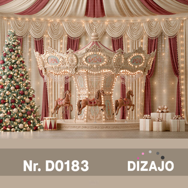 Tło fotograficzne Boże Narodzenie karuzela D0183