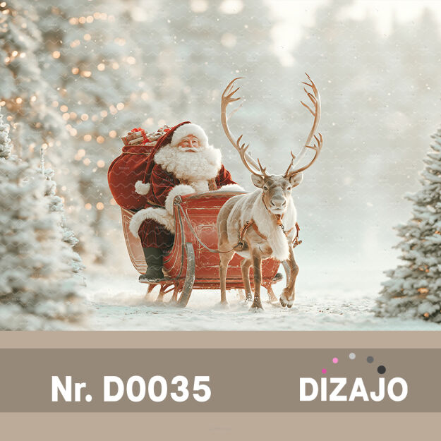 Tło fotograficzne Boże Narodzenie z Mikołajem D0035