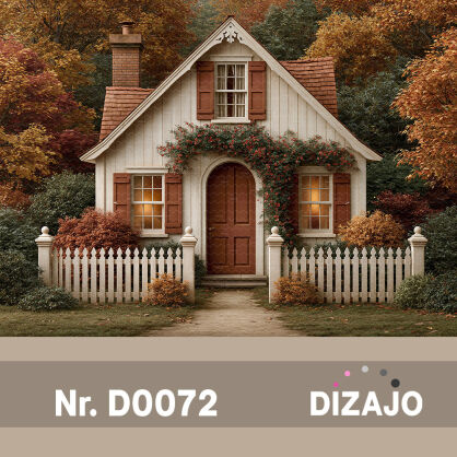 Tło fotograficzne jesienny domek D0072