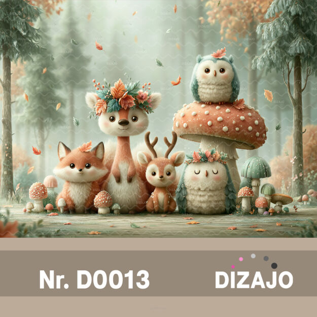 Tło fotograficzne jesienne zwierzęta D0013