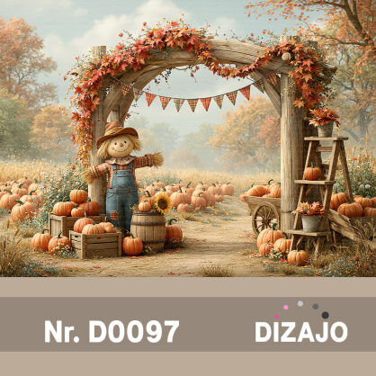 Tło fotograficzne jesienne strach na wróble D0097