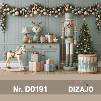 Tło fotograficzne Boże Narodzenie świąteczny pokój D0191