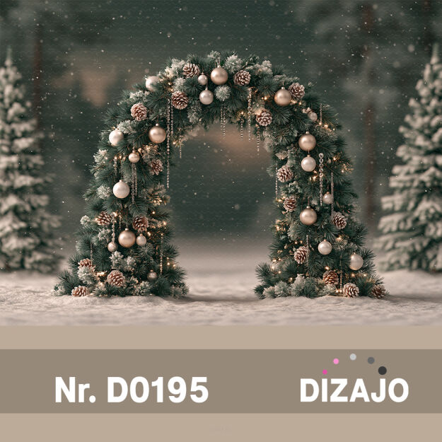 Tło fotograficzne Boże Narodzenie świąteczny łuk D0195