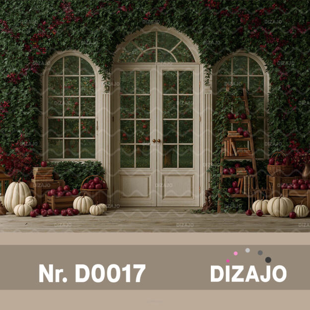 Tło fotograficzne jesienne bluszcz D0017