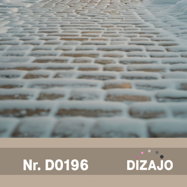 Tło fotograficzne brukowana droga ze śniegiem D0196