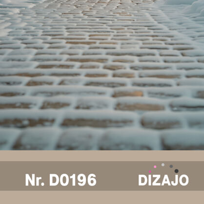 Tło fotograficzne brukowana droga ze śniegiem D0196