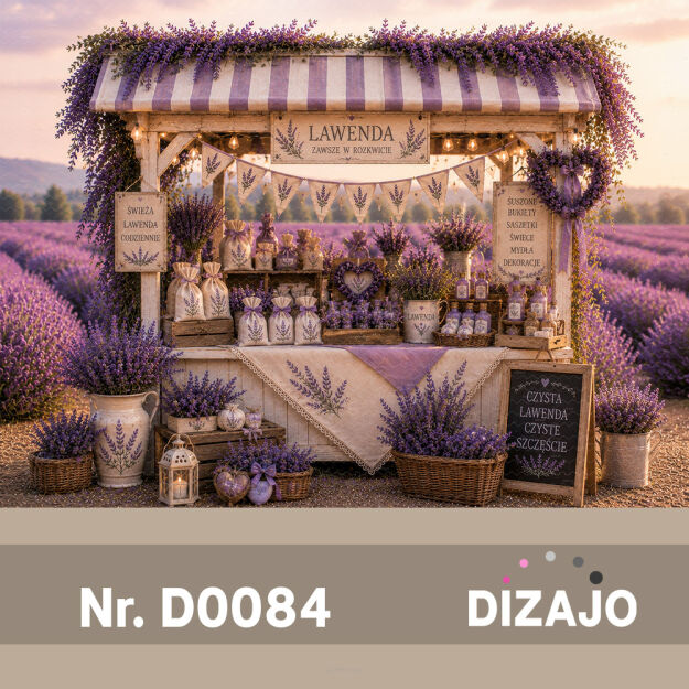 Tło fotograficzne lato sklepik z lawendą D0084
