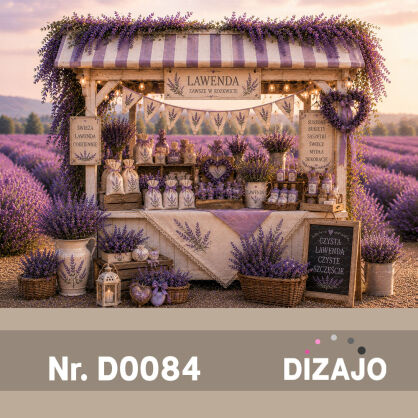 Tło fotograficzne lato sklepik z lawendą D0084
