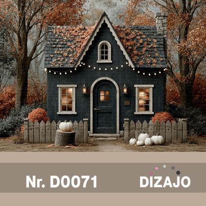Tło fotograficzne jesienny domek halloween D0071
