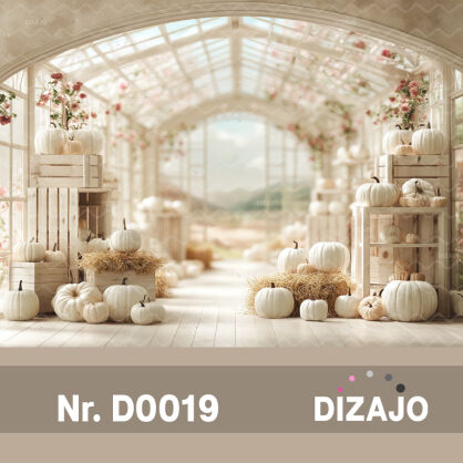 Tło fotograficzne jesienna szklarnia D0019