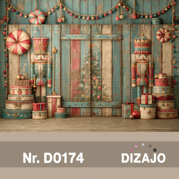 Tło fotograficzne Boże Narodzenie malowany płot D0174
