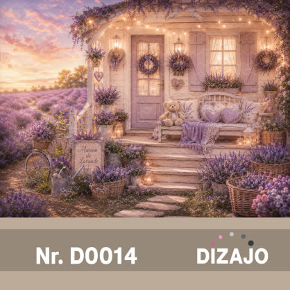 Tło fotograficzne Lawendowy domek D0014