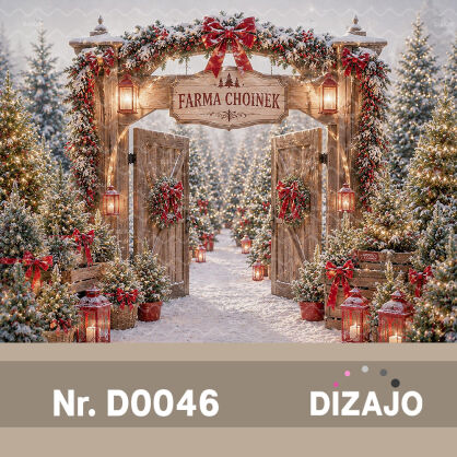 Tło fotograficzne Zima Farma Choinek D0046