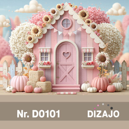 Tło fotograficzne jesienna pastelowa stodoła D0101
