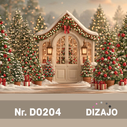 Tło fotograficzne Boże Narodzenie zimowa oranżeria D0204