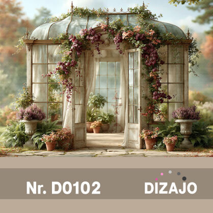 Tło fotograficzne jesienna szklarnia D0102