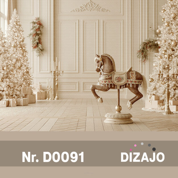 Tło fotograficzne Boże Narodzenie wnętrze D0091