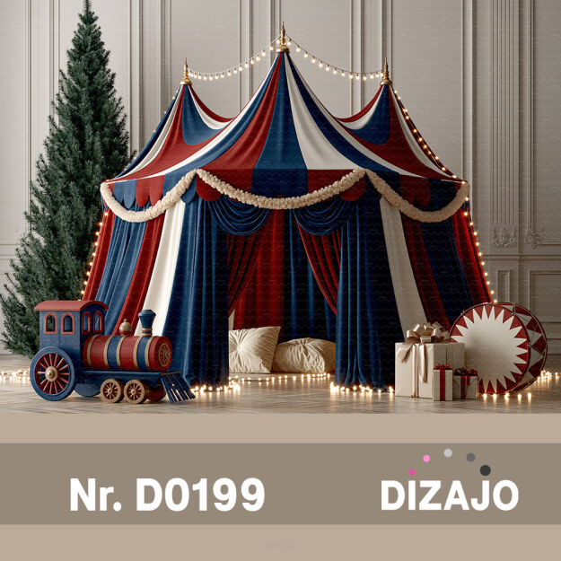 Tło fotograficzne Boże Narodzenie cyrkowy namiot D0199