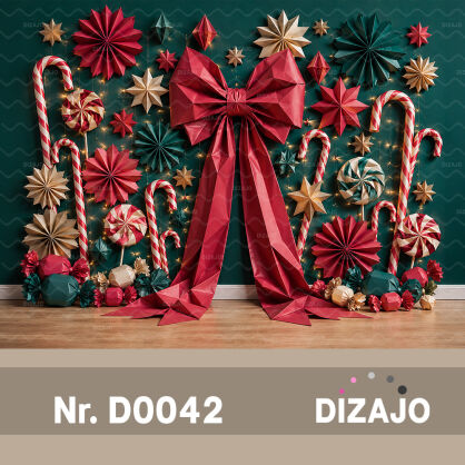 Tło fotograficzne Boże Narodzenie Kokarda origami D0042